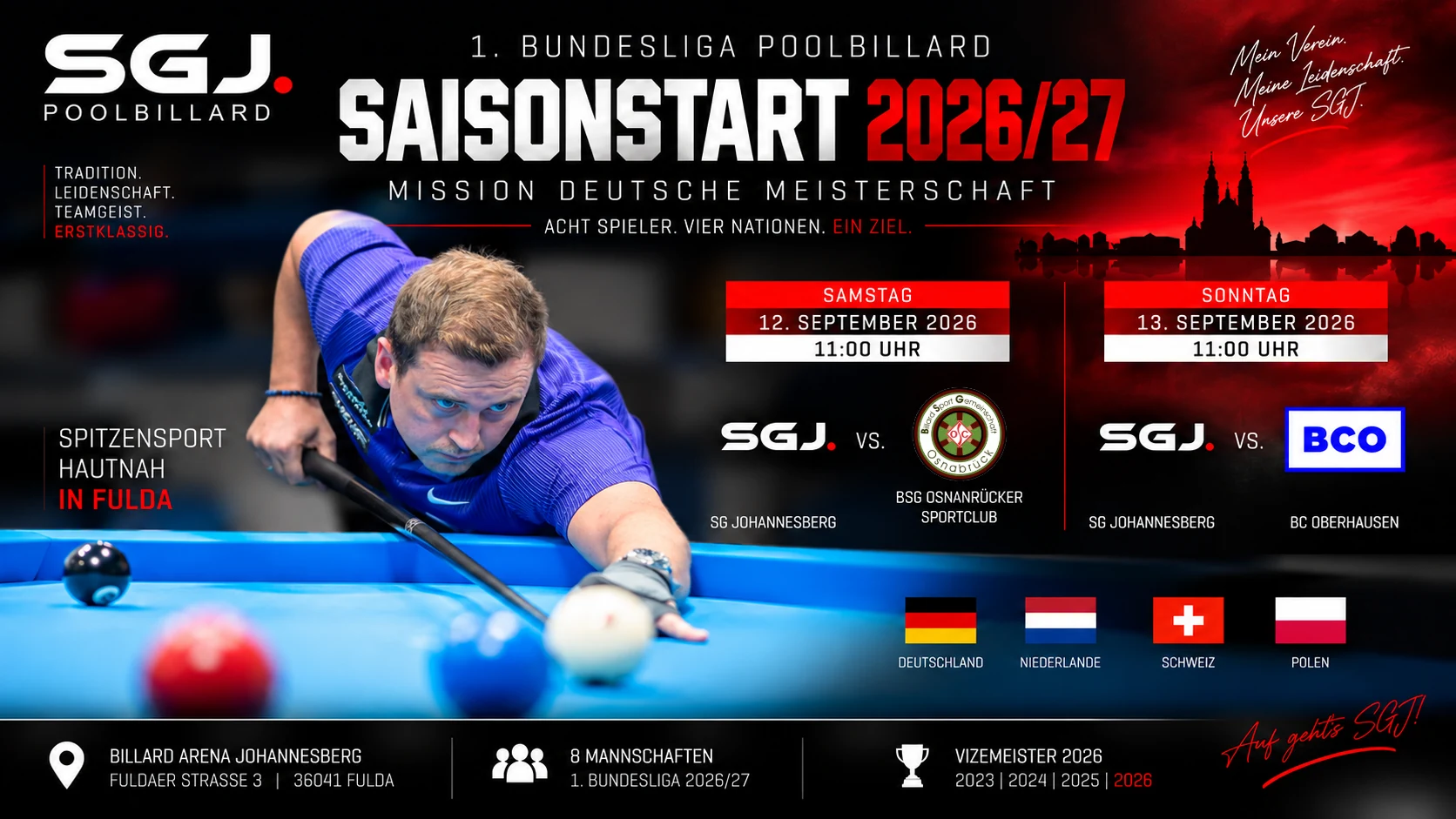 SGJ startet als Vizemeister mit großen Ambitionen in die neue Bundesliga-Saison